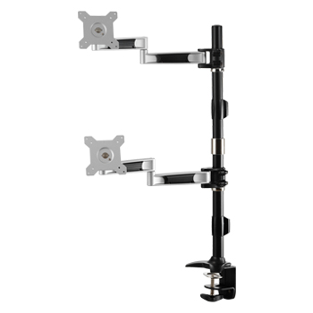 Dual LCD Monitor Stand - Vertically with Desk Clamp base